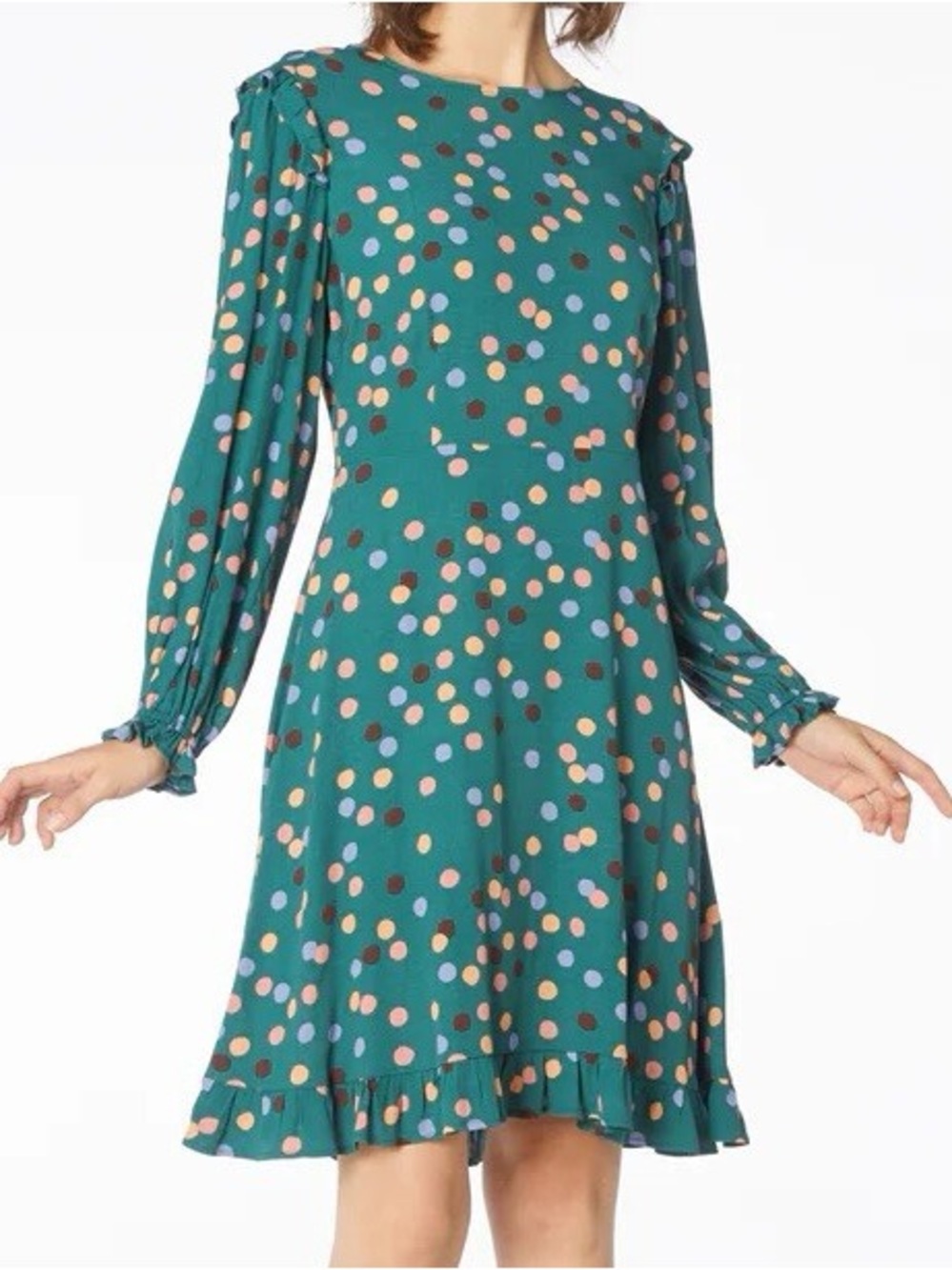 PRINCESS HIGHWAY Green Viscose Confetti Print